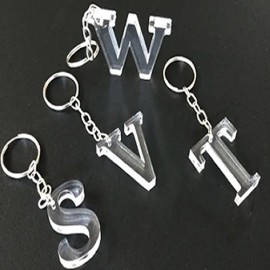 Chaveiro personalizado Iniciais de Letras em Acrlico Cristal - Corte a Laser ( 50 unidades)