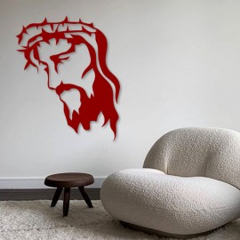 Decorao Parede Face de Jesus 49 cm x60 cm - MDF 6mm Corte Laser