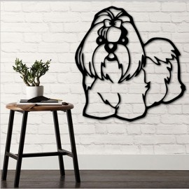 Decorao Parede Shih Tzu Fmea 48 cm x50 cm - MDF 3mm Corte Laser