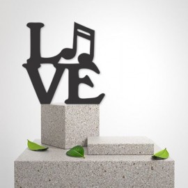 Enfeite Love Musica 15 cm x 15 cm - PVC 15mm Corte Router