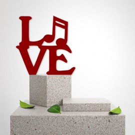 Enfeite Love Musica 25 cm x 25 cm - PVC 15mm Corte Router