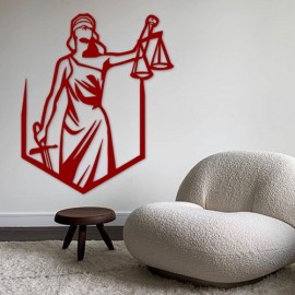 Decorao Parede Deusa Justia 80 cm x67 cm - MDF 6mm Corte Laser